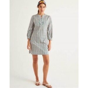 Boden Roberta Kaftan in Ivory Plumeria Dress Tunic Beach Cover Up Size 8 NWT